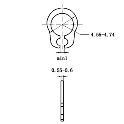 Phe Gài Trục Thép 65Mn DIN471 D5x0.6