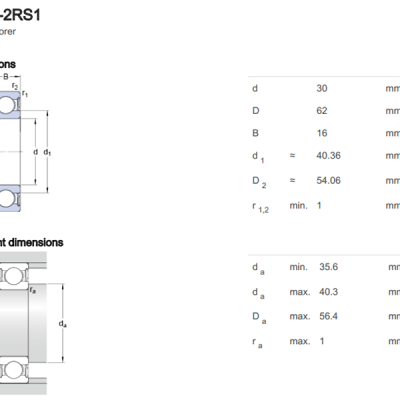 Bạc đạn SKF 6206-2RS1